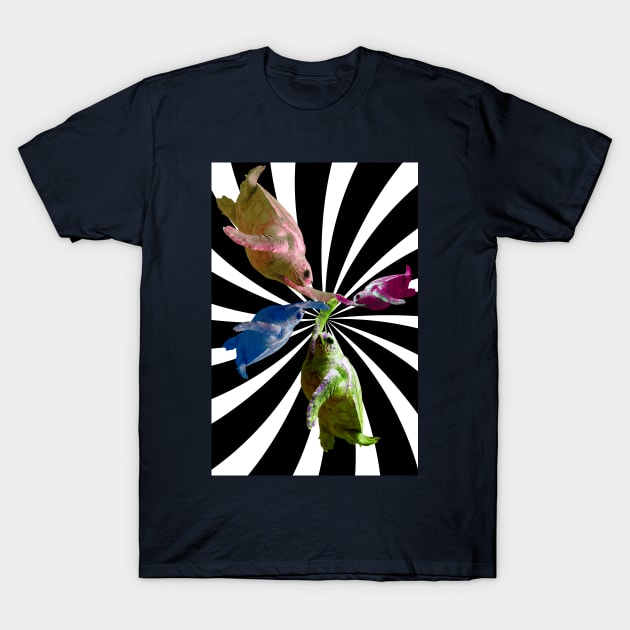 Swirly Whirly Turtle high-fives T-Shirt by MinnieWilks